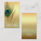 Peacock Feather Gold Exotic Boho Weiterempfehlen a Empfehlungskarte (Vorne/Hinten)