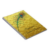 Peacock Feather Gold Foil Brautparty Hochzeit Notizblock (Rechte Seite)