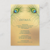 Peacock Feather Gold Wedding Begleitkarte (Vorderseite)