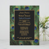 Peacock Feather Green 6,5" x 8 Einladung zur Hochz (Stehend Vorderseite)