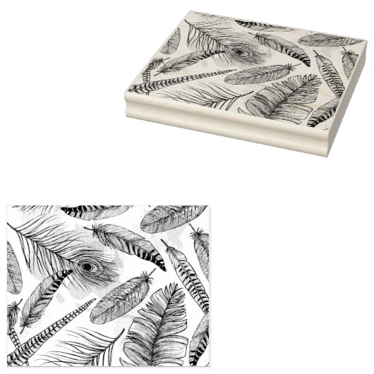 Peacock Feather Gummistempel (Stempel)