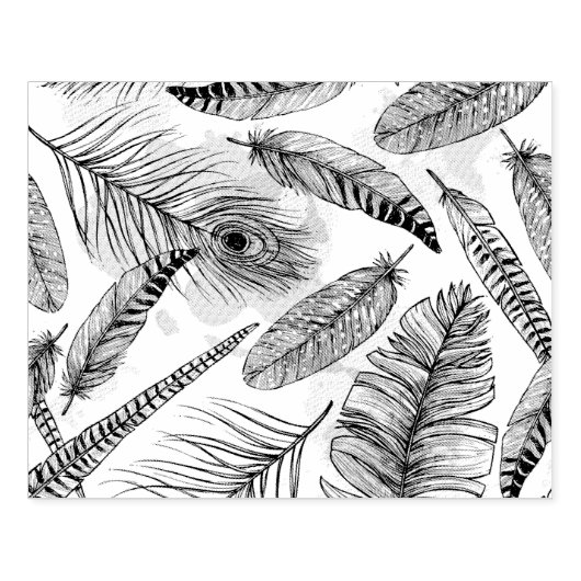 Peacock Feather Gummistempel (Prägung)