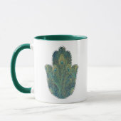Peacock Feather Hamsa Tasse (Links)