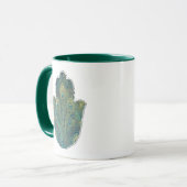 Peacock Feather Hamsa Tasse (Vorderseite Links)