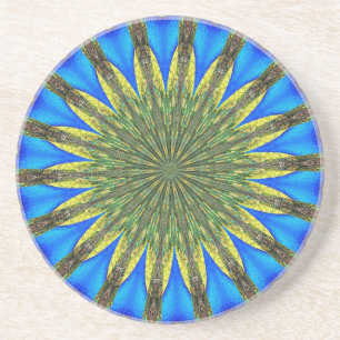 Peacock Feather Kaleidoscope 3 Untersetzer