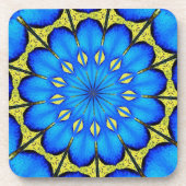 Peacock Feather Kaleidoscope 4 Getränkeuntersetzer (Vorderseite)