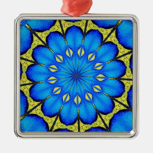 Peacock Feather Kaleidoscope 4 Ornament Aus Metall