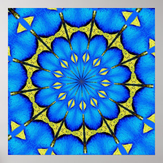 Peacock Feather Kaleidoscope 4 Poster