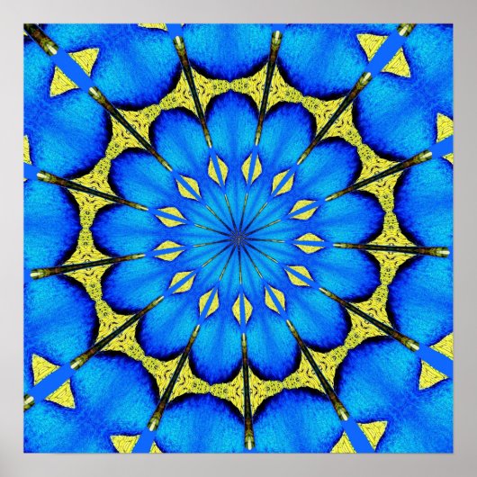 Peacock Feather Kaleidoscope 4 Poster (Vorne)