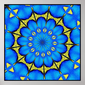 Peacock Feather Kaleidoscope 4 Poster