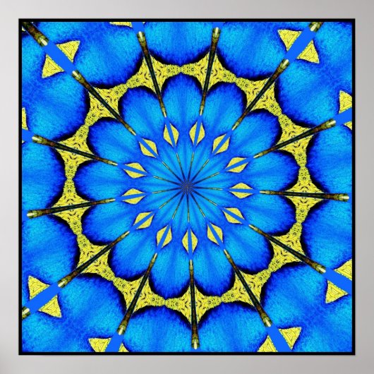 Peacock Feather Kaleidoscope 4 Poster (Vorne)