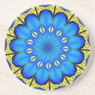 Peacock Feather Kaleidoscope 4 Untersetzer