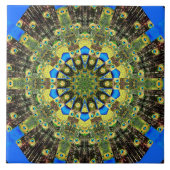 Peacock Feather Kaleidoskop 1 Fliese (Vorderseite)