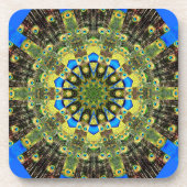 Peacock Feather Kaleidoskop 1 Getränkeuntersetzer (Vorderseite)