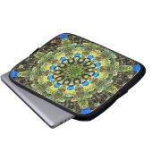 Peacock Feather Kaleidoskop 1 Laptopschutzhülle (Vorne Knopf)