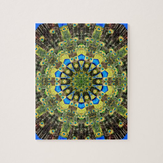 Peacock Feather Kaleidoskop 1 Puzzle (Vertikal)