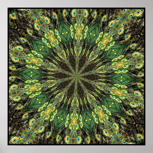 Peacock Feather Kaleidoskop 2 Poster (Vorne)