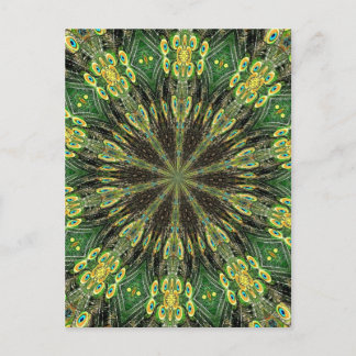 Peacock Feather Kaleidoskop 2 Postkarte