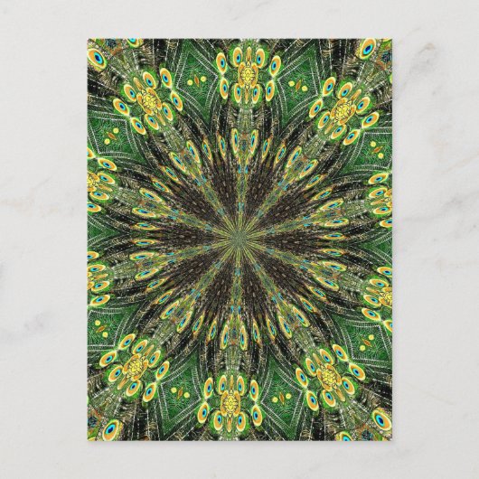 Peacock Feather Kaleidoskop 2 Postkarte (Vorderseite)