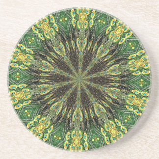 Peacock Feather Kaleidoskop 2 Sandstein Untersetzer