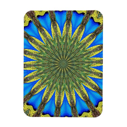 Peacock Feather Kaleidoskop 3 Magnet (Vertikal)