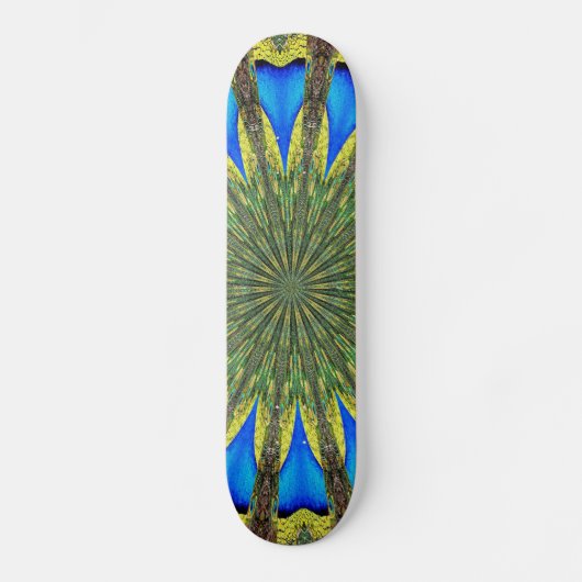 Peacock Feather Kaleidoskop 3 Skateboard (Vorderseite)