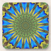 Peacock Feather Kaleidoskop 3 Untersetzer (Vorderseite)