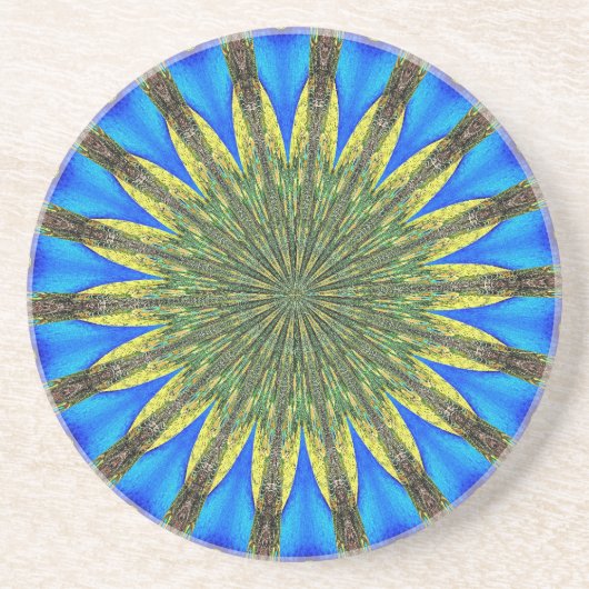 Peacock Feather Kaleidoskop 3 Untersetzer (Vorne)