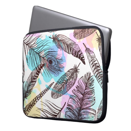 Peacock Feather Laptopschutzhülle (Vorderseite Links)