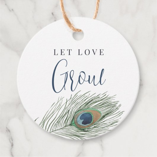 Peacock Feather Lasse Liebe wachsen Pflanze oder S Geschenkanhänger (Vorderseite)