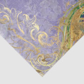 Peacock Feather Lila Gold Fossilienmuseum Barock Seidenpapier (Ausschnitt)