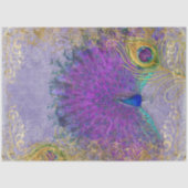 Peacock Feather Lila Gold Fossilienmuseum Barock Seidenpapier (Vorderseite)