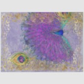 Peacock Feather Lila Gold Fossilienmuseum Barock Seidenpapier (Vorderseite)