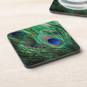 Peacock Feather Lucky Getränkeuntersetzer (Linke Seite)