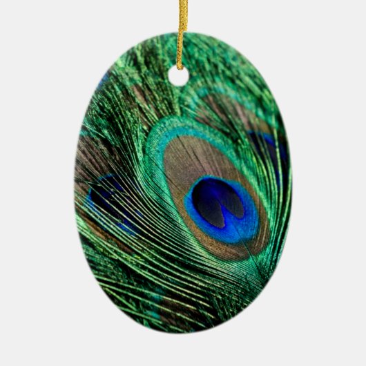 Peacock Feather Lucky Keramik Ornament (Vorne)