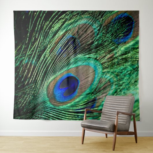 Peacock Feather Lucky Wandteppich (Beispiel (Horizontal))