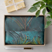 Peacock Feather Macro Oil Painting Decoupage Seidenpapier (Geschenk)