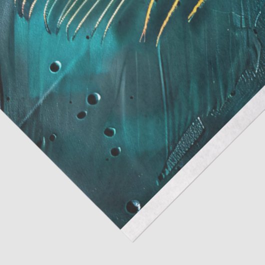 Peacock Feather Macro Oil Painting Decoupage Seidenpapier (Ausschnitt)