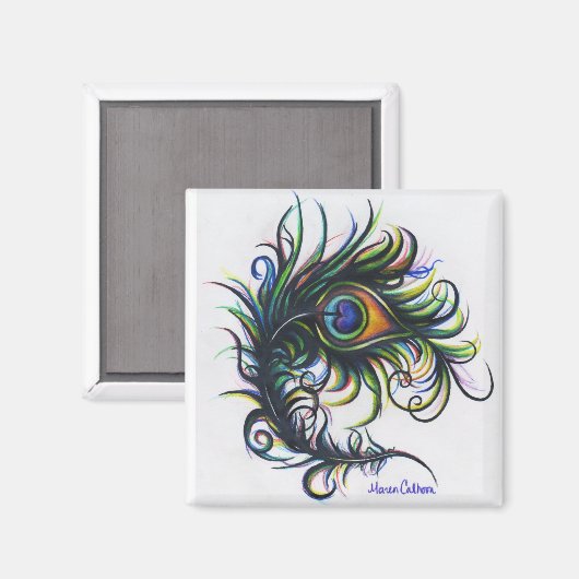 Peacock Feather Magnet (Vorderseite/Rückseite)