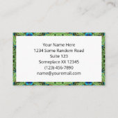 Peacock Feather Mandala Emerald und Blue Symmetry Visitenkarte (Rückseite)