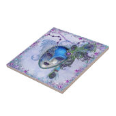 Peacock Feather Masquerade Mask Fliese (Seite)