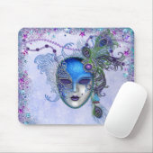 Peacock Feather Masquerade Mask Mousepad (Mit Mouse)