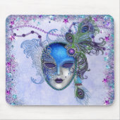 Peacock Feather Masquerade Mask Mousepad (Vorne)