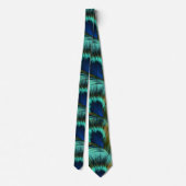 Peacock Feather Mens Necktie Krawatte (Rückseite)
