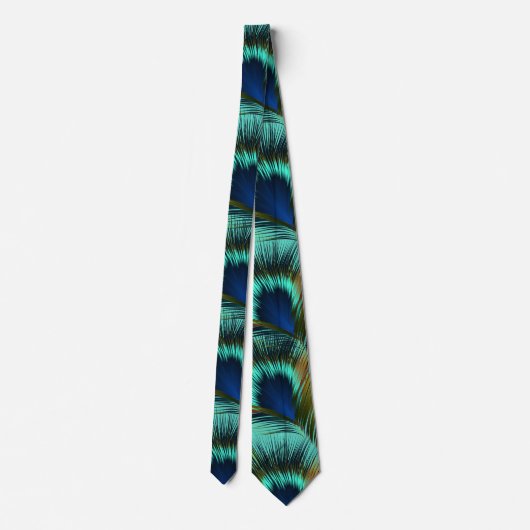 Peacock Feather Mens Necktie Krawatte (Rückseite)