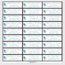 Peacock Feather Modern Wedding Guest Address Aufkleber