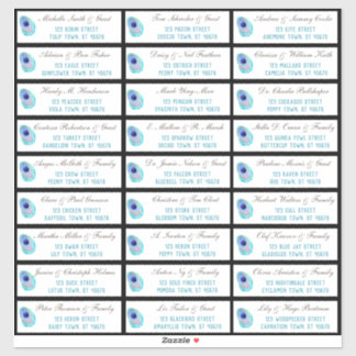 Peacock Feather Modern Wedding Guest Address Aufkleber