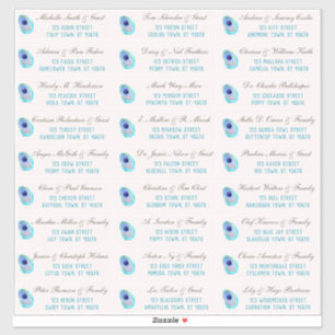 Peacock Feather Modern Wedding Guest Address Stick Aufkleber