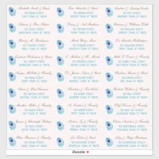 Peacock Feather Modern Wedding Guest Address Stick Aufkleber