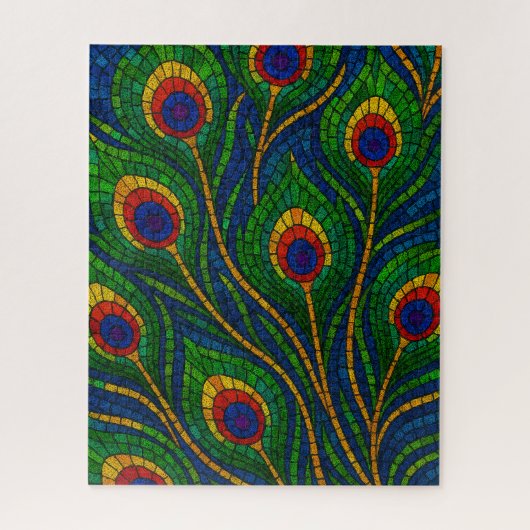 Peacock Feather Mosaic Puzzle (Vertikal)